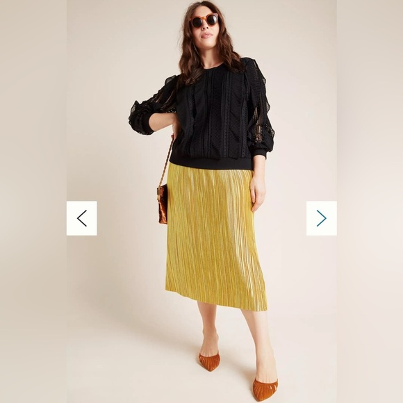 Anthropologie Daniel Rainn Black Lace Pleated Ruffle Blouse Size L - Picture 4 of 12